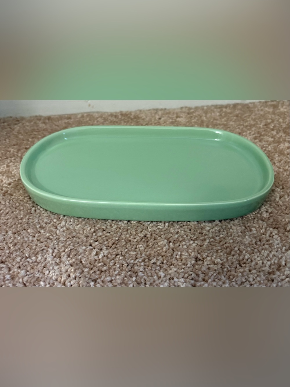 Sonoma Mint Green Oval Ceramic Tray